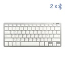 Teclado Bluetooth Slim TKL-BT plata 2 canal