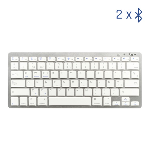 [IGG316788] Teclado Bluetooth Slim TKL-BT plata 2 canal