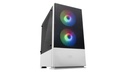 MCZW, Caja PC Compacta Premium, MicroATX, Panel+Frontal Mesh, Blanco