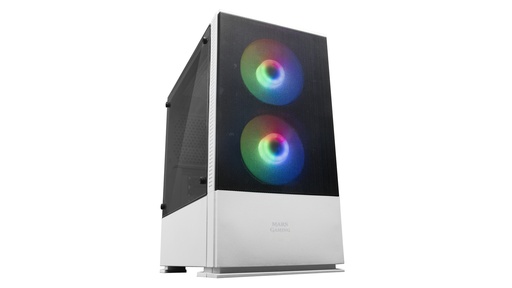 [MCZW] MCZW, Caja PC Compacta Premium, MicroATX, Panel+Frontal Mesh, Blanco