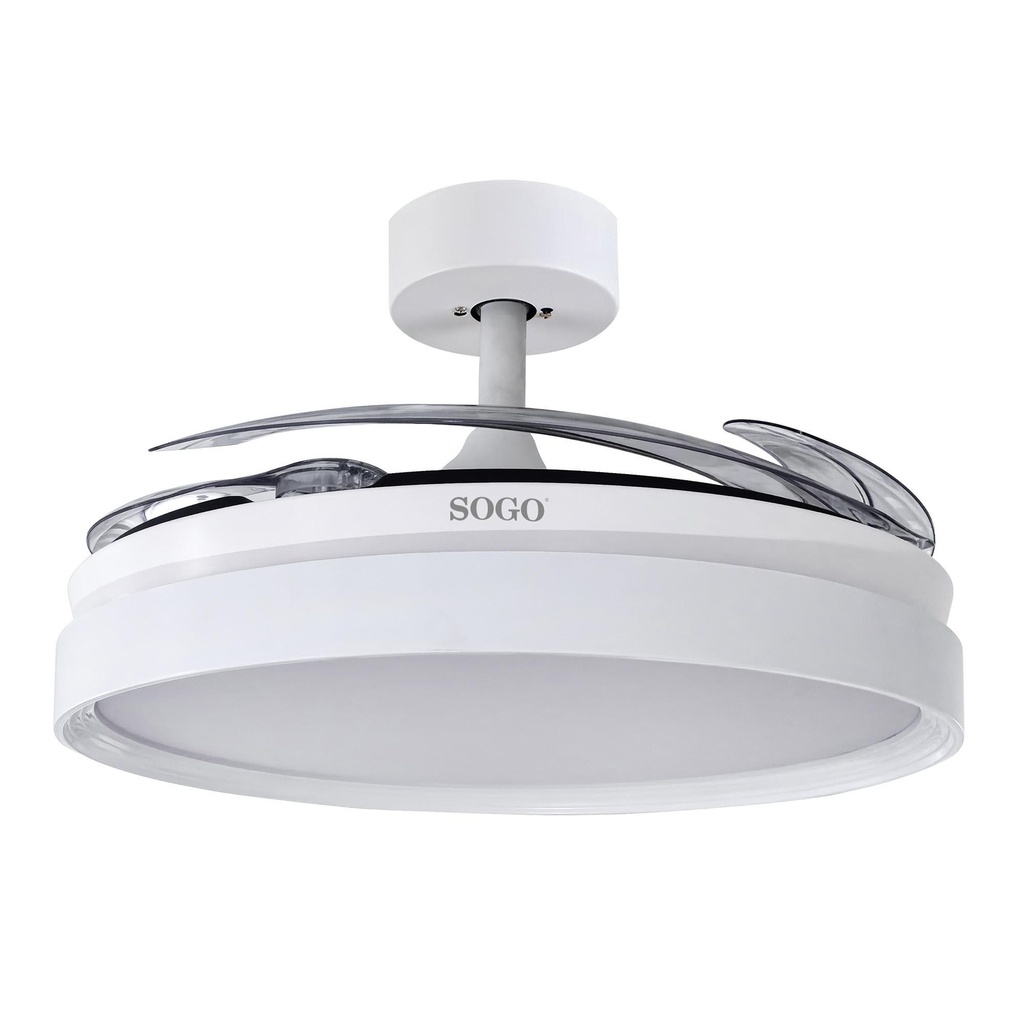 Ventilador de Techo Con Aspas Retractiles 30W Blanco