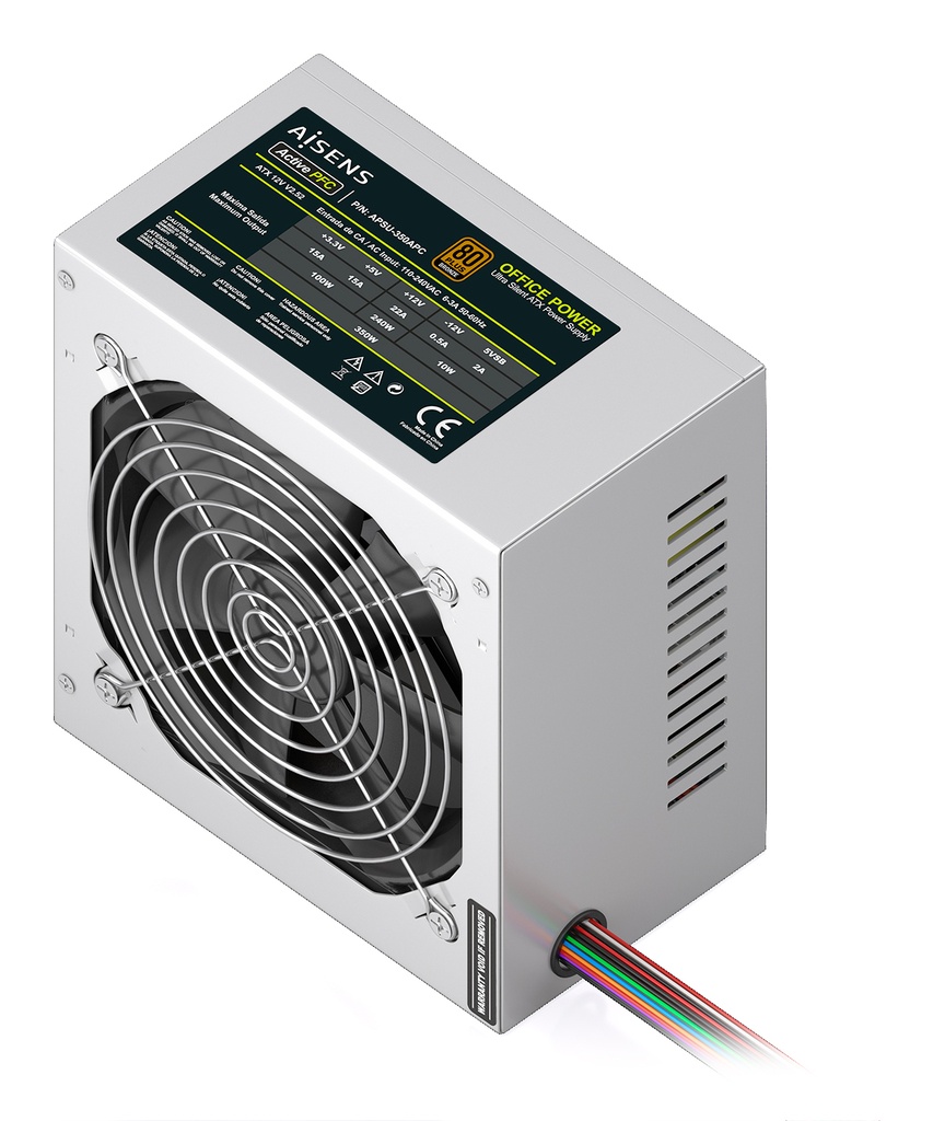 Fuente Alimentacion ATX 350W APFC 80 Bronze, Plata