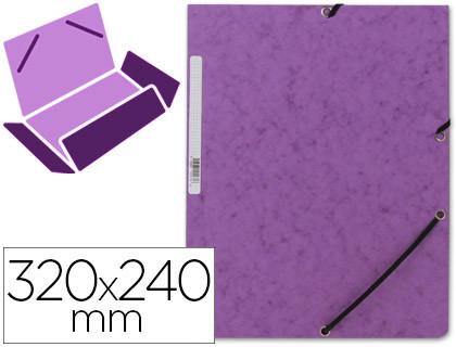 [1525VI] CARPETA CARTON SIMIL PRESPAN 500 GR./M2. FOLIO GOMA SOLAPA VIOLETA MARIOLA 1525VI