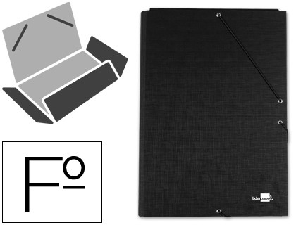 [1525NE] CARPETA CARTON SIMIL PRESPAN 500 GR./M2. FOLIO GOMA SOLAPA NEGRO MARIOLA 1525NE