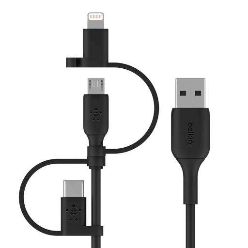 [CAC001BT1MBK] BOOST CHARGE cable USB 1 m USB A USB C/Micro-USB B/Lightning Negro