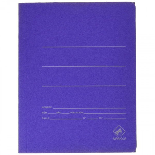 [1040] CARPETA CARTON AZUL 500 GR./M2. CUARTO GOMA SENCILLA MARIOLA 1040