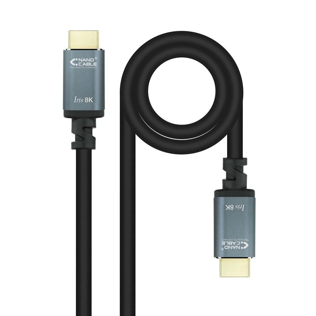 [10.15.8001] Cable HDMI 2.1 IRIS 8K A/M-A/M, Negro, 1 Metros