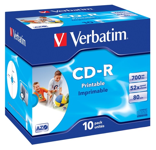 [43325] CD-R AZO Wide Inkjet Printable 700 MB 52x 10 pieza(s)