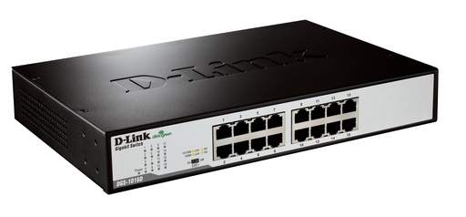 [DGS-1016D/E] DGS-1016D/E switch No administrado Negro, Metálico