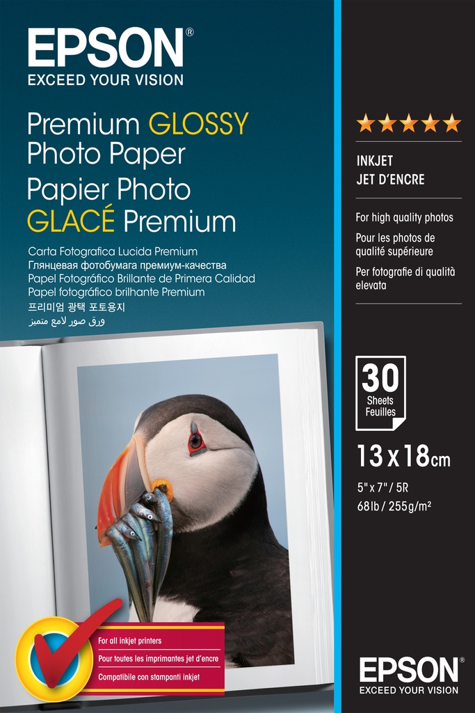 Premium Glossy Photo Paper - 13x18cm - 30 Hojas