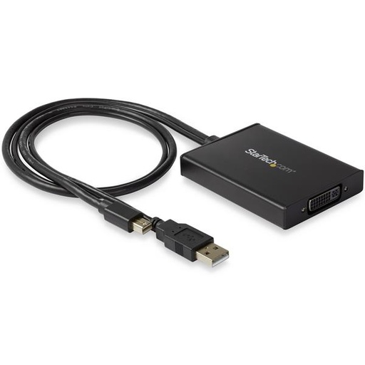 [MDP2DVID2] Adaptador Mini DisplayPort a DVI de Enlace Doble - Alimentado por USB - Negro