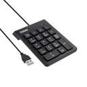 Teclado numérico USB, 19 teclas, Negro