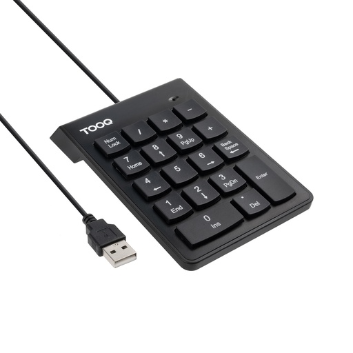[TQK-2001-B] Teclado numérico USB, 19 teclas, Negro
