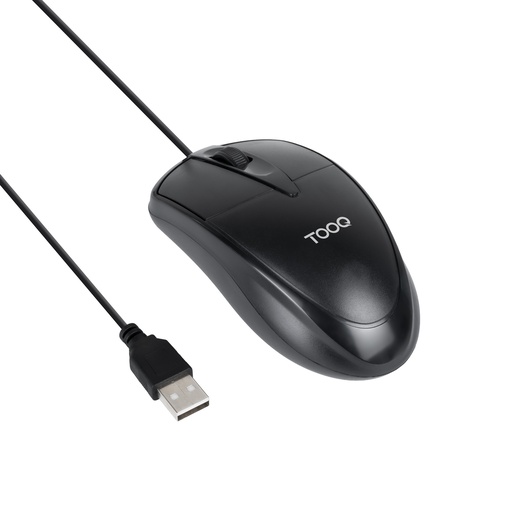 [TQM-1001-B] Ratón óptico con cable USB, 1000 DPI
