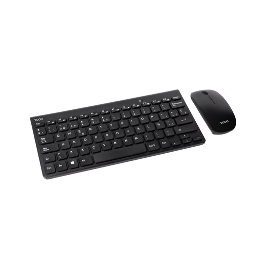 [TQKMW-3101-B] Teclado compacto + Ratón slim inalámbrico, Negro