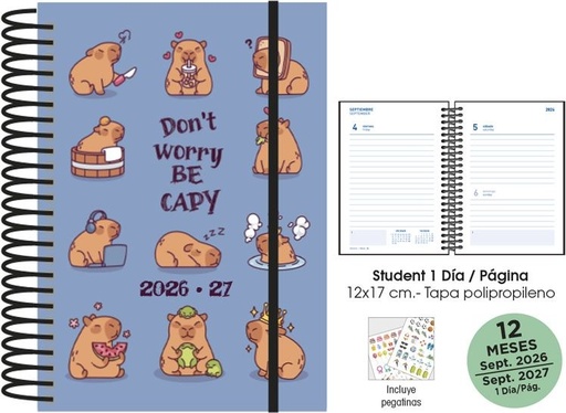 AGENDA ESCOLAR 26-27 STUDENT 12X17 DP CAPIBARA