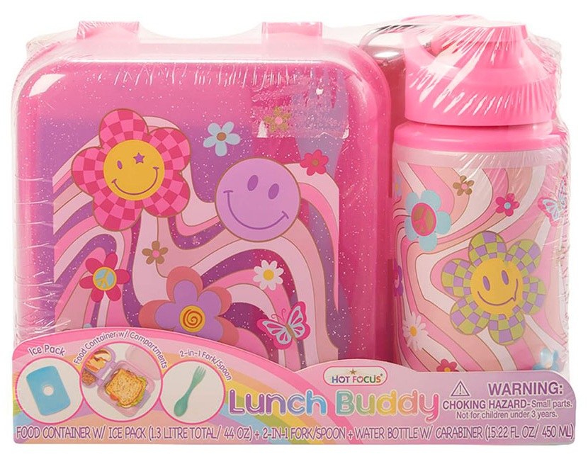 SET BOTELLA + PORTAMERIENDAS GROOVY FLOWER