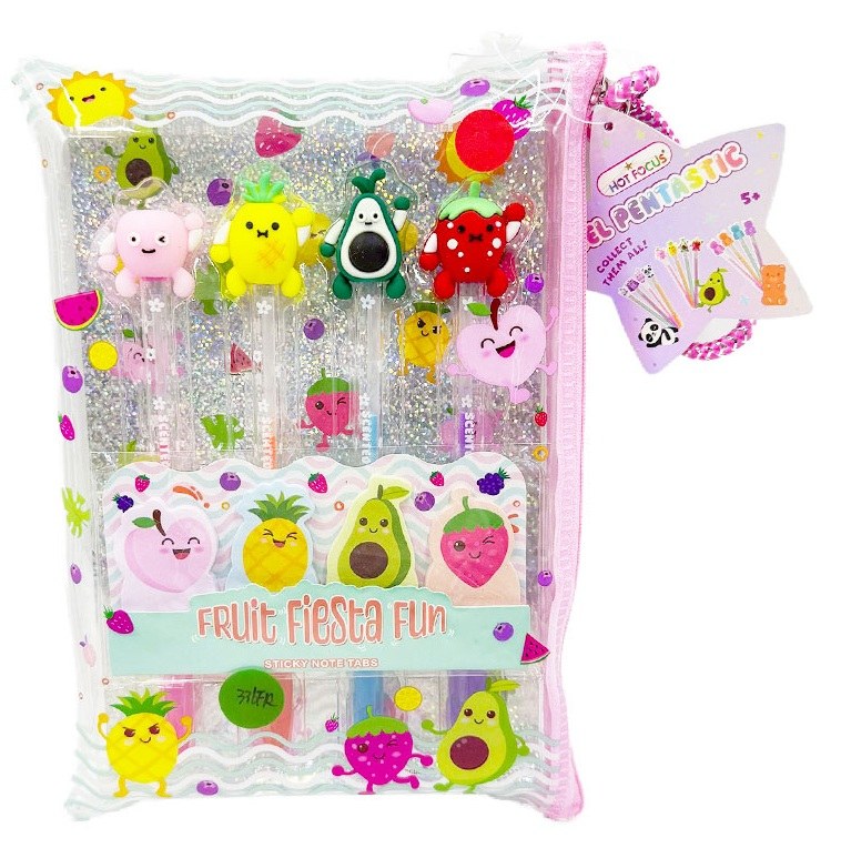 SET DE 4 BOLIGRAFOS DE GEL FRUIT FIESTA FUN