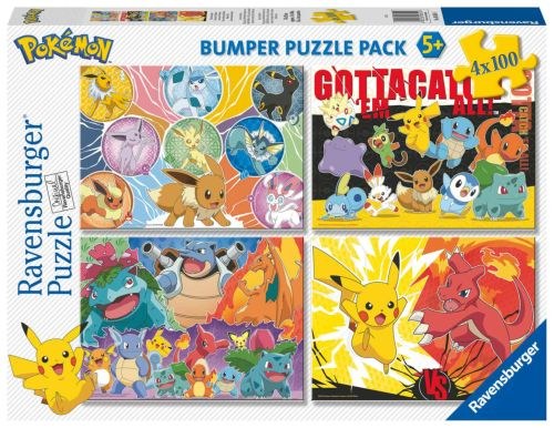 PUZZLE 2D 4X100 PIEZAS POKEMON RAVENSBURGER