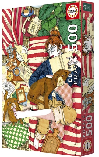 PUZZLE 500 PIEZAS SOFA Y PERROS