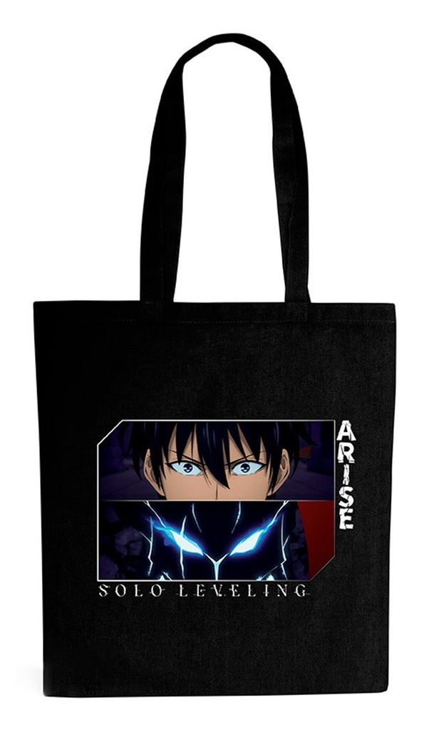 SOLO LEVELING Algodón Negro Unisex Bolso grande