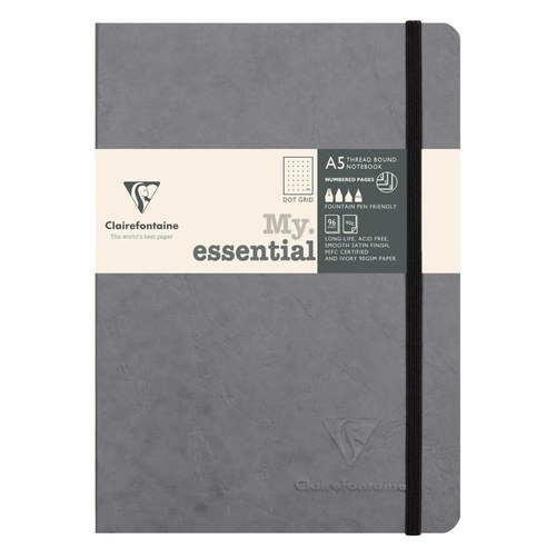 CUADERNO CF. COSIDO A5 96h DOT GRIS - Pack de 5 unidades