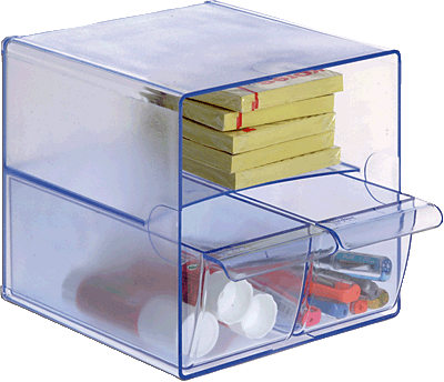 [6706CR] ARC CUBO C/2 CAJONES PEQ.CRISTAL 6706CR
