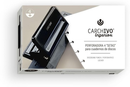 PERFORADORA INGENIOX 4 SETAS PARA HOJAS CUADERNO DISCOS