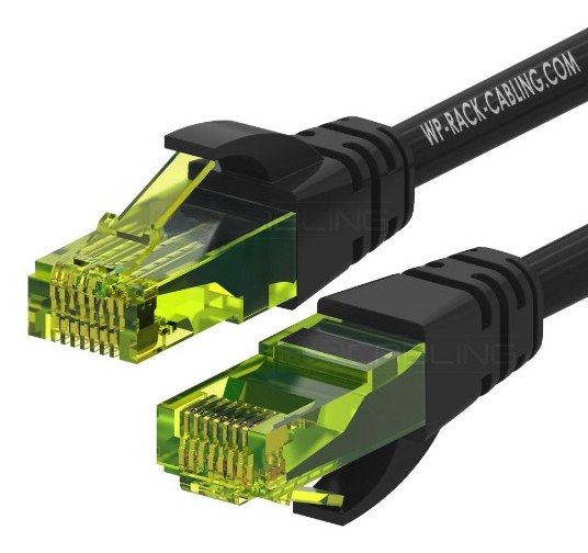 WPC-PAT-6AU005BL cable de red Negro, Verde 0,5 m Cat6a U/UTP (UTP)