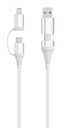 EC1076 cable USB USB 2.0 2 m USB A/USB C USB C/Lightning 0,48 Gbit/s 60 W Blanco