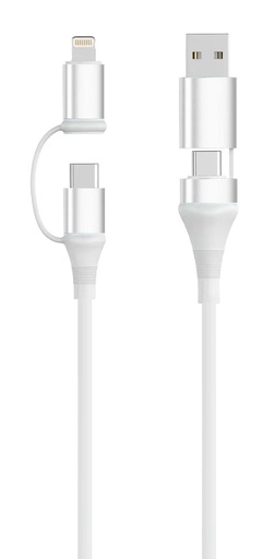 [EC1076] EC1076 cable USB USB 2.0 2 m USB A/USB C USB C/Lightning 0,48 Gbit/s 60 W Blanco