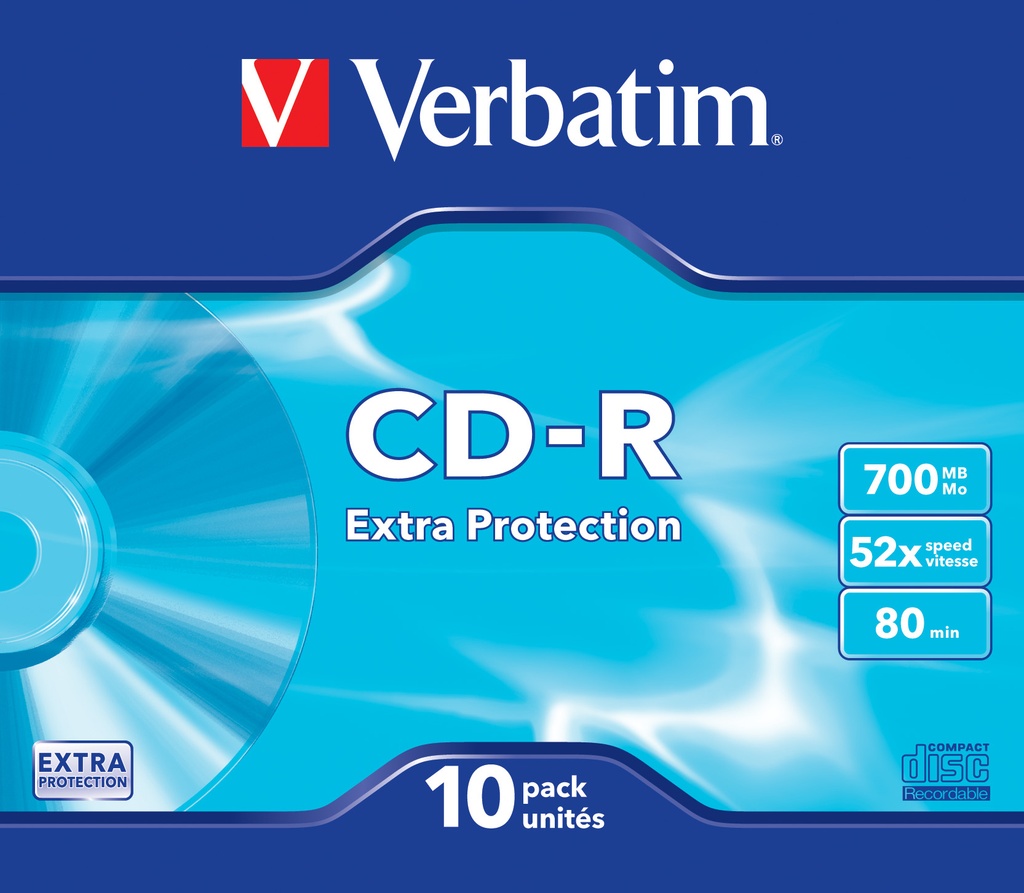 CD-R Extra Protection 700 MB 52x 10 pieza(s)