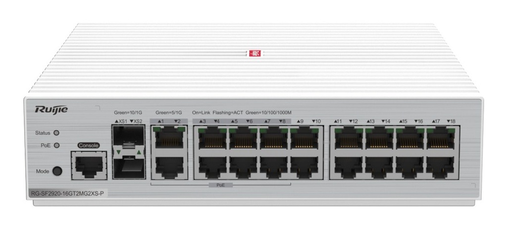 RG-SF2920-16GT2MG2XS-P switch 2U Blanco