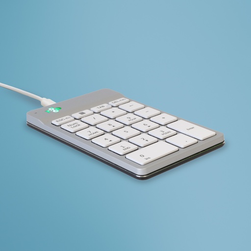 [RGOCONMWDWH] Teclado numérico R-Go Numpad Break, teclado numérico ergonómico con software de pausa, con cable, blanco