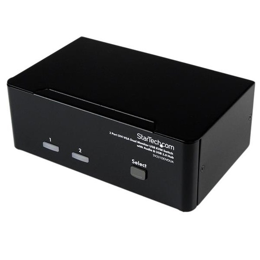 [SV231DDVDUA] Conmutador Switch KVM de 2 Puertos Doble Monitor DVI VGA Audio 4 Puertos USB 1920x1200