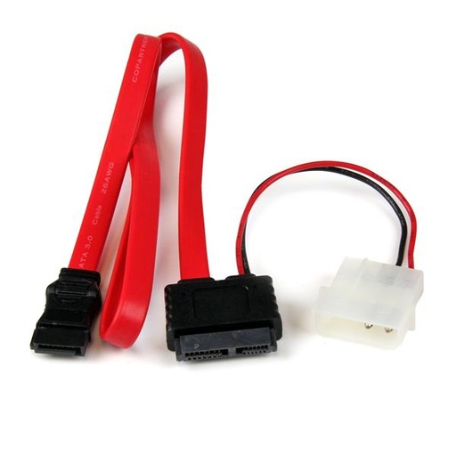 [SLSATAF20] Adaptador Cable SATA Slimline Línea Delgada 13 Pines a Molex Macho LP4 y SATA