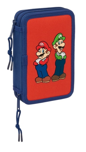 PLUMIER DOBLE PEQUEÑO 29 PIEZAS SUPER MARIO MAMMA MIA 12,5x19,5x4cm