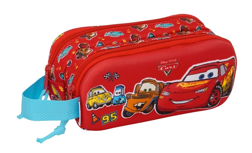 PORTATODO DOBLE 3D CARS 21x8x6cm
