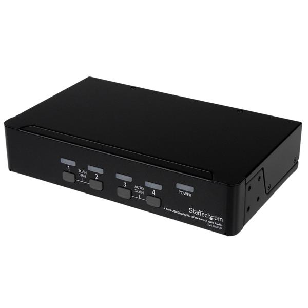 Conmutador Switch KVM 4 puertos Vídeo DisplayPort DP Hub Concentrador USB 2.0 Audio - 2560x1600