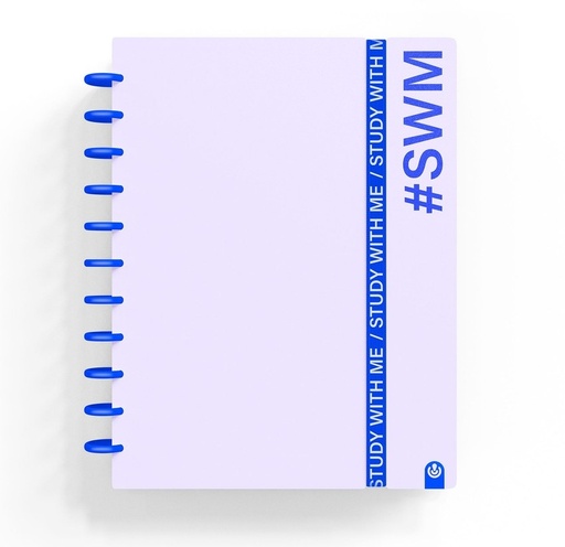 CUADERNO INGENIOX A5 80H CUADRICULA STUDY WITH ME MALVA