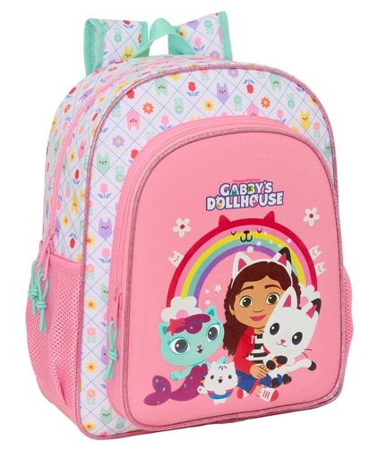 MOCHILA JUNIOR ADAPTABLE A CARRO GABBY'S DOLLHOUSE 32x38x12cm