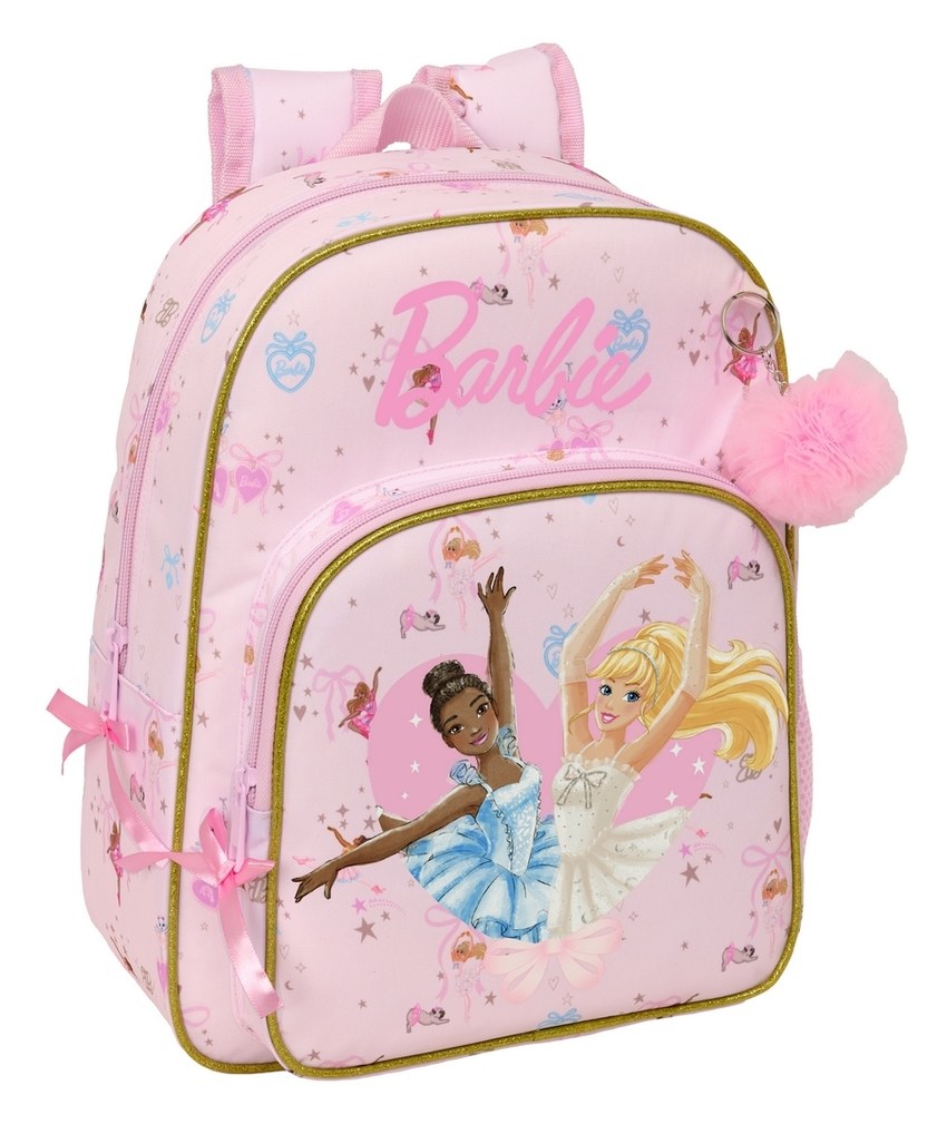 MOCHILA INFANTIL ADAPTABLE A CARRO BARBIE BALLET 26x34x11cm