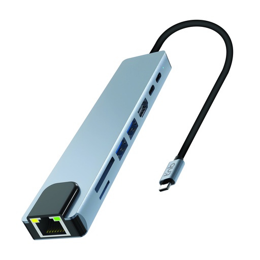 [HUBALU8CV2] Hub iClick - 8 in 1 USB-C Hub - Aluminum