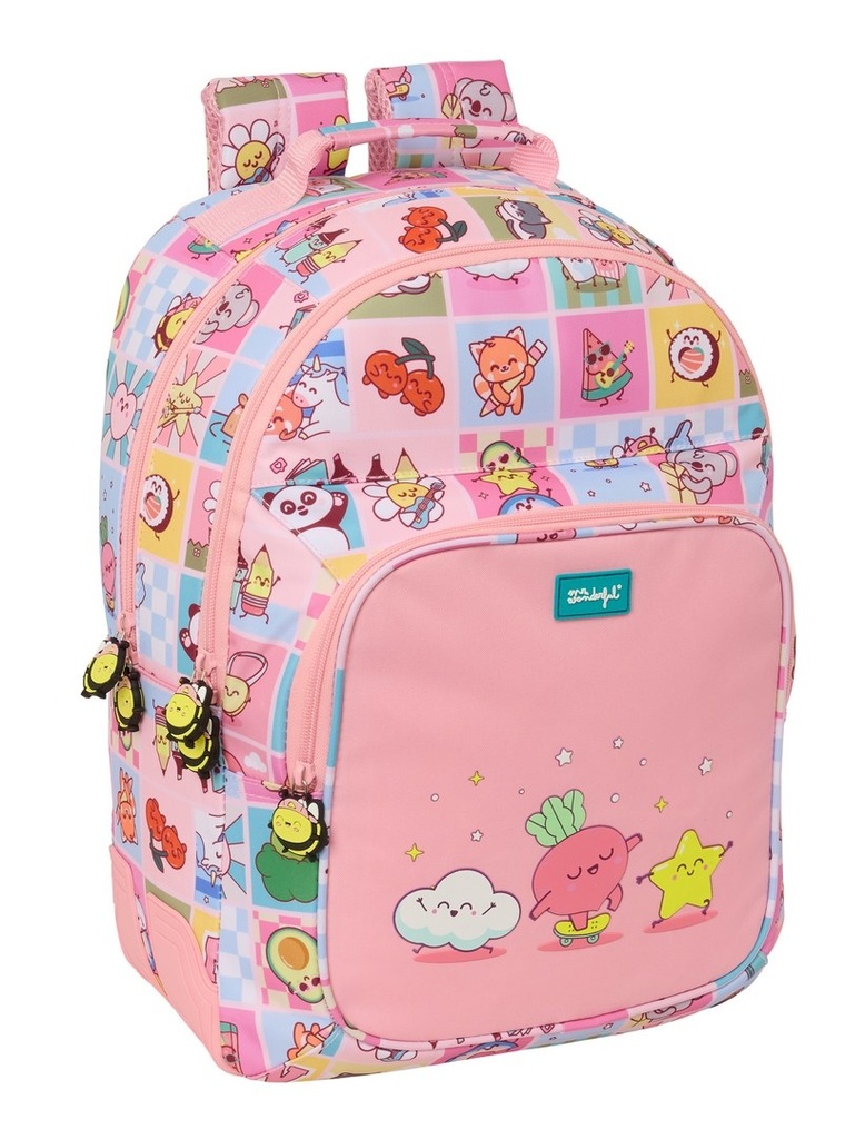 MOCHILA DOBLE ADAPTABLE A CARRO Mr. WONDERFUL COMIC 32x42x15cm