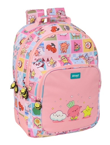 MOCHILA DOBLE ADAPTABLE A CARRO Mr. WONDERFUL COMIC 32x42x15cm