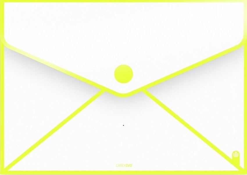 Paq/6 sobre sendy polipropileno tamaño check amarillo neon