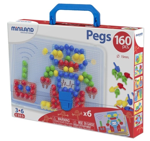 PUZZLE DE PEGS 160 PZS 15MM + 6 FICHAS