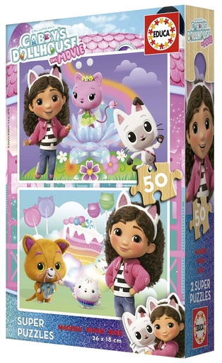 PUZZLE 2X50 PIEZAS MADERA GABBYS DOLLHOUSE