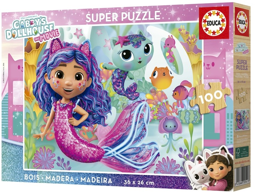 PUZZLE 100 PIEZAS MADERA GABBYS DOLLHOUSE