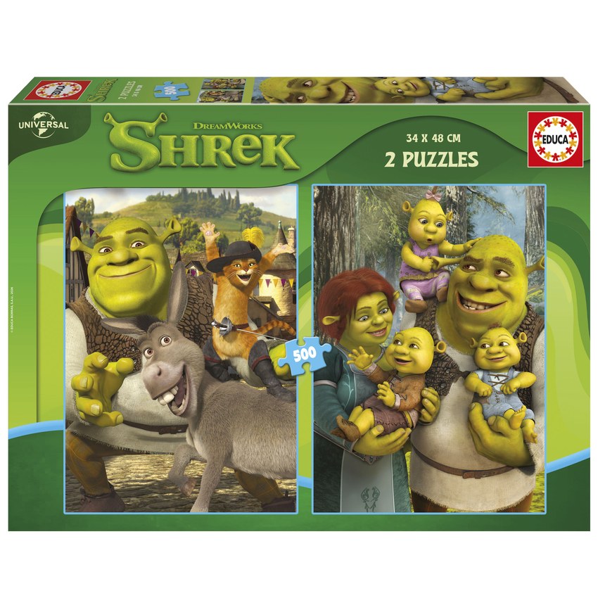 PUZZLE 2X500 PIEZAS DREAMWORKS SHREK